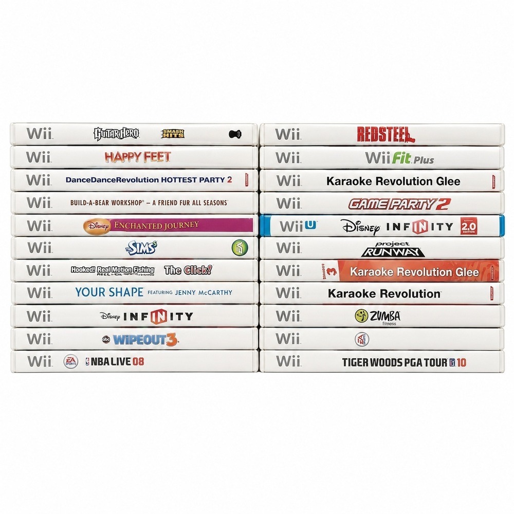 Nintendo Wii Video Game Lot Everyone 22 Games White Mixed Genres Bundle